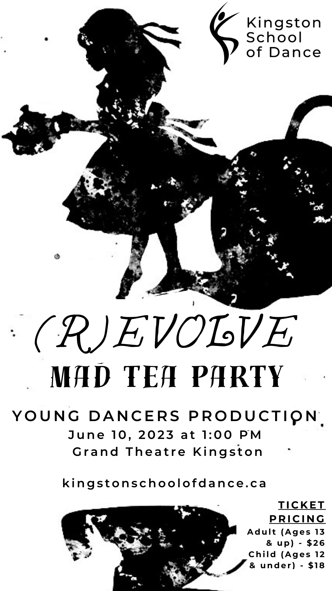 (r)evolve Mad Tea Party shadow of Alice In Wonderland pouring tea