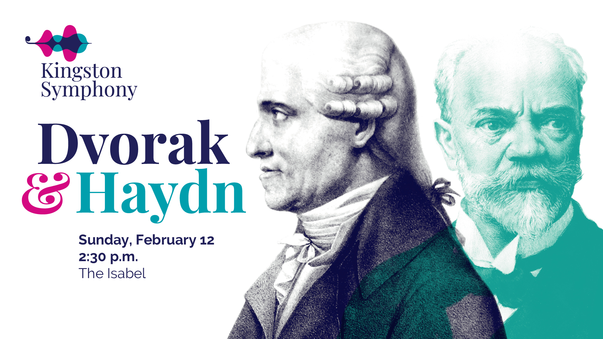 two older gentlemen, Dvorak & Haydn to the left of the graphic