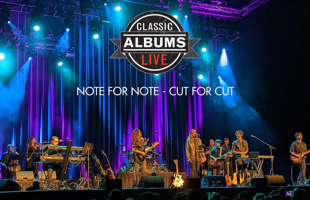 Classic Albums Live on stage with their logu super imposed