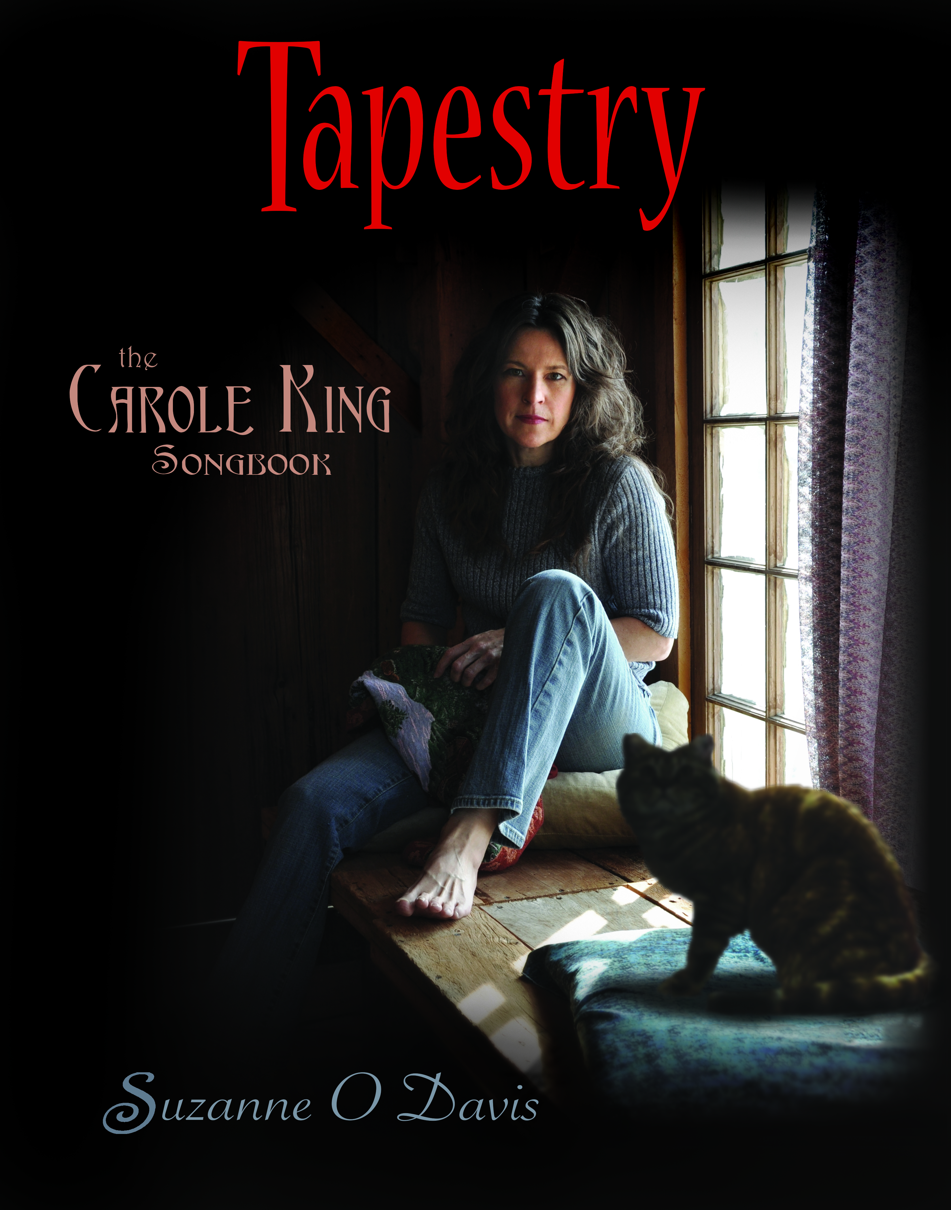 'Tapestry' The Carole King Songbook Suzanne O Davis, dark haired lady in a window seat with an orange cat