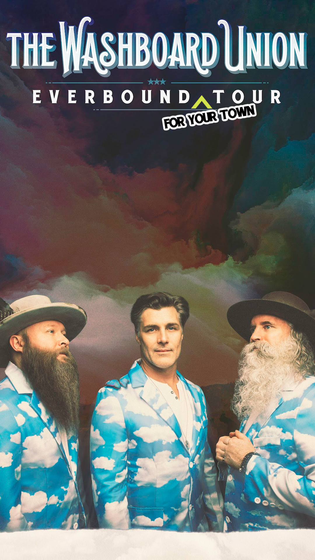 Washboard union members in sky patterned suits 