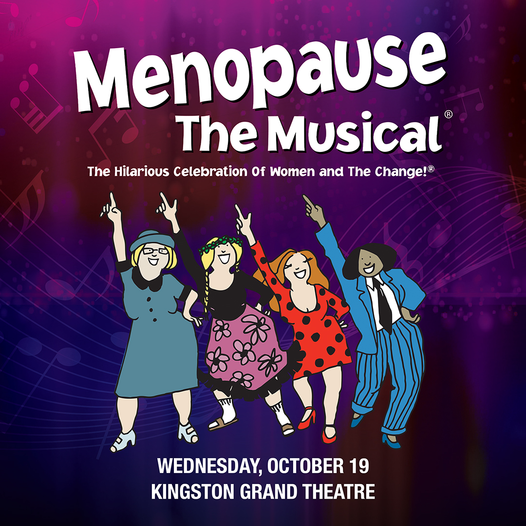 Menopause The Musical cartoon of 4 older ladies, dancing