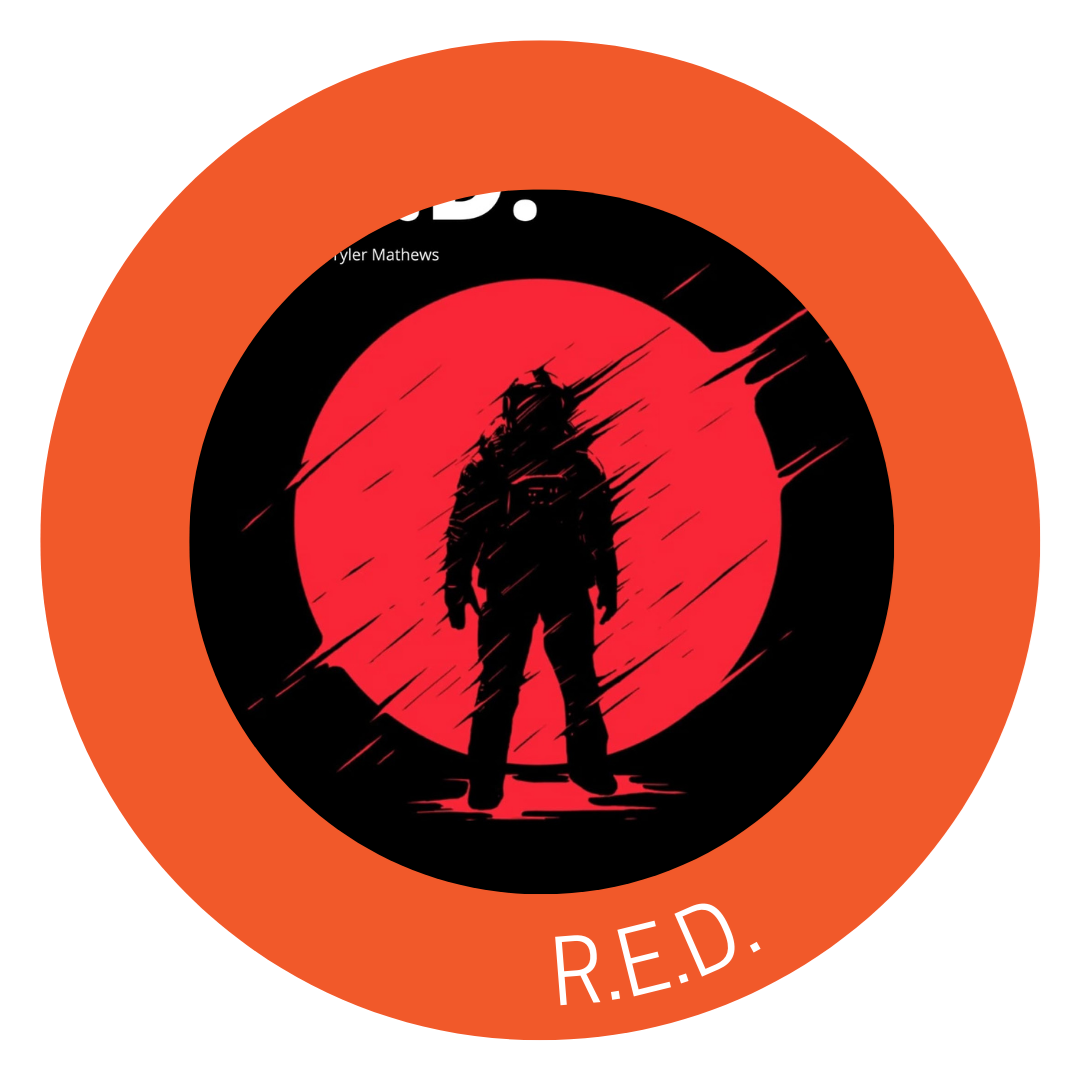 warrior silhouette with red background