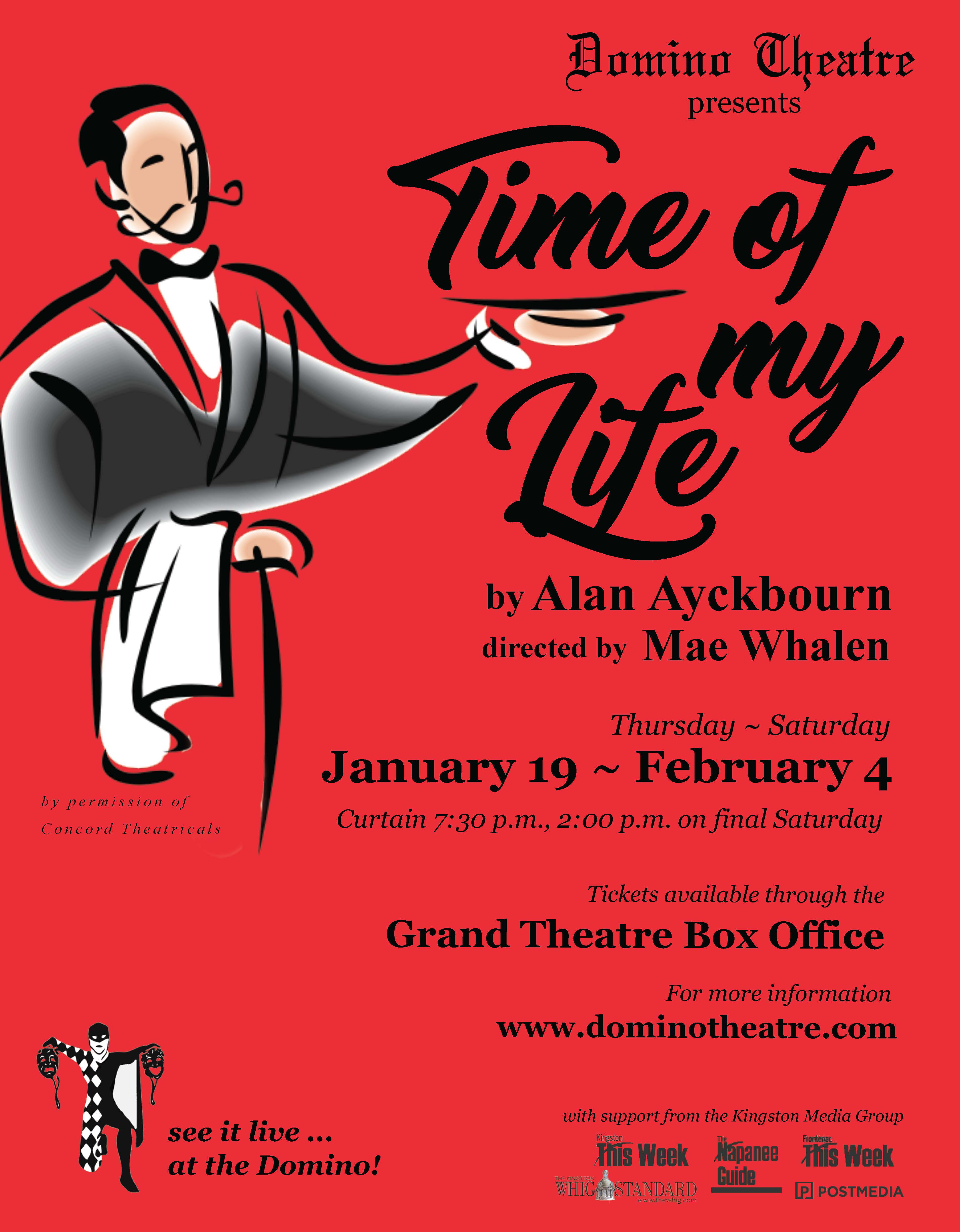 Time Of My Life waiter on a red background