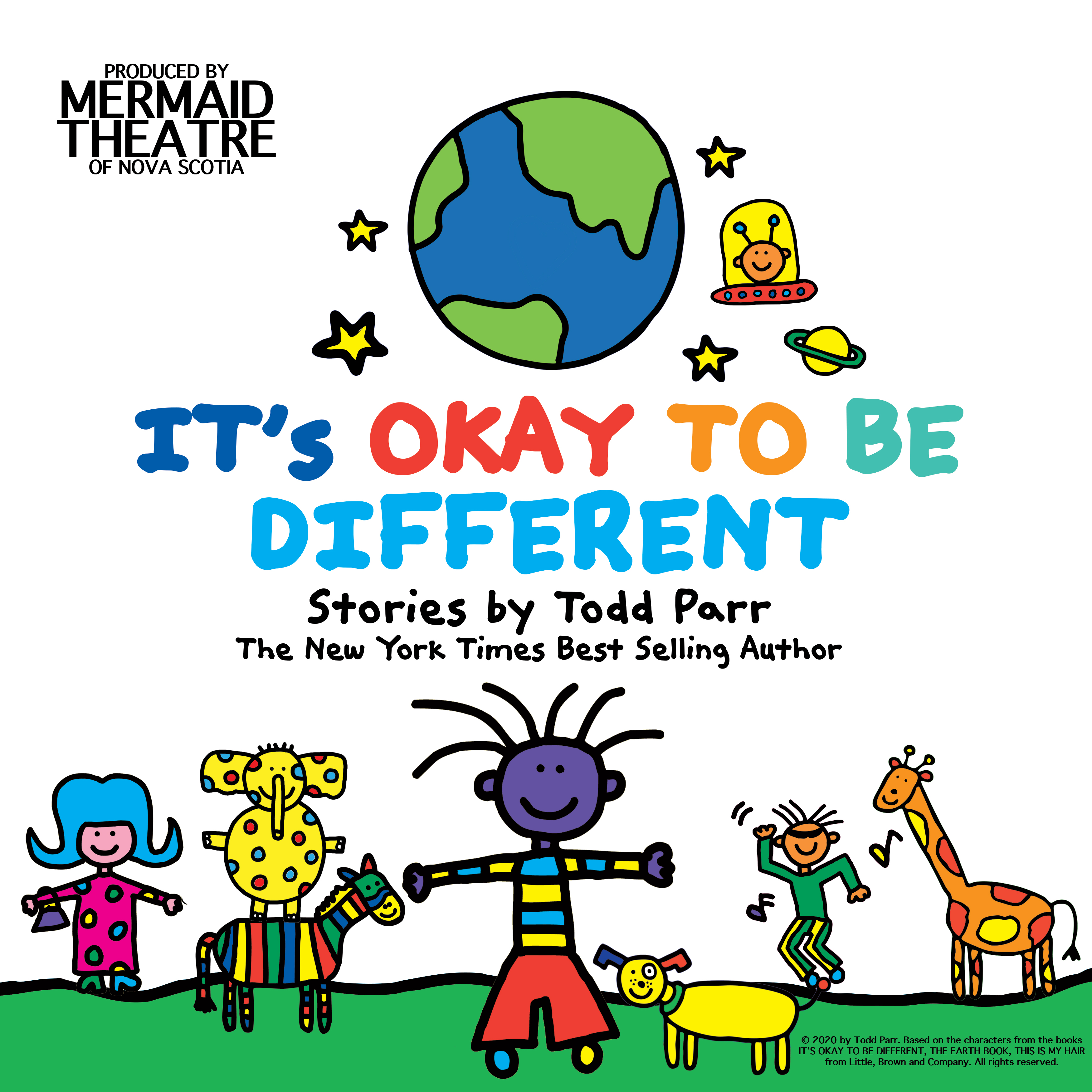 Cartoon of the world with It's Okay to be Different below on a white background
