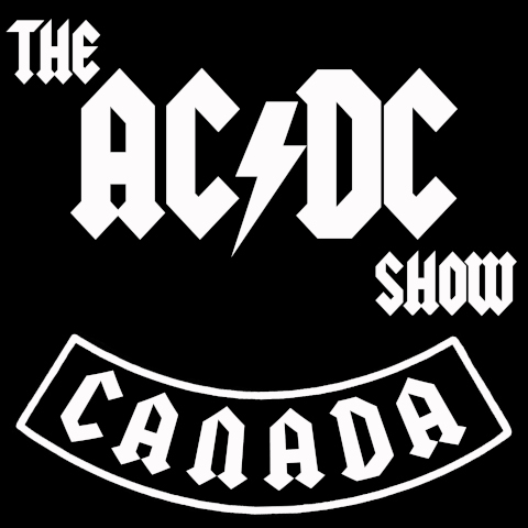 AC/DC with thunderbolt in middle with Canada underneath