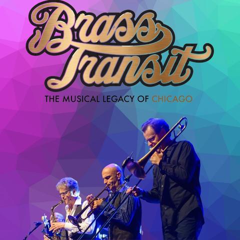 colourful background with Brass Transit in the front