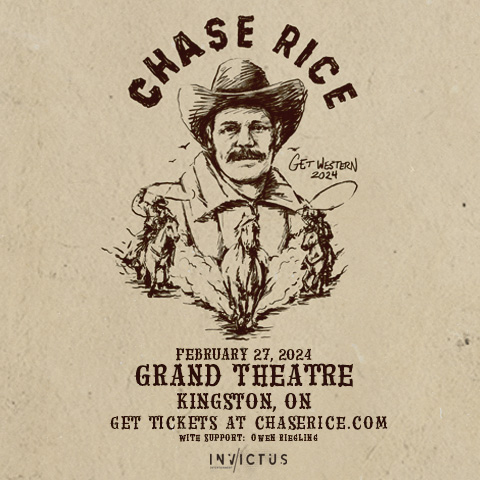 sepia tones wanted ad with Chase Rice across the top