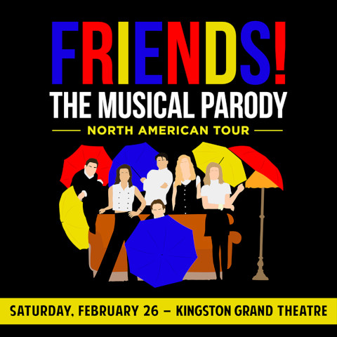 Comic of the show "Friends" characters in primary colours