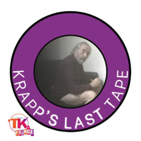 Graphic in center with purple ring around stating show title
