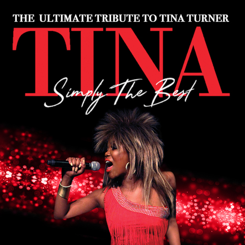 Caroline Borole as Tina Turner in a red dress