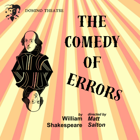 Shakespeare infront of yellow and orange stripes