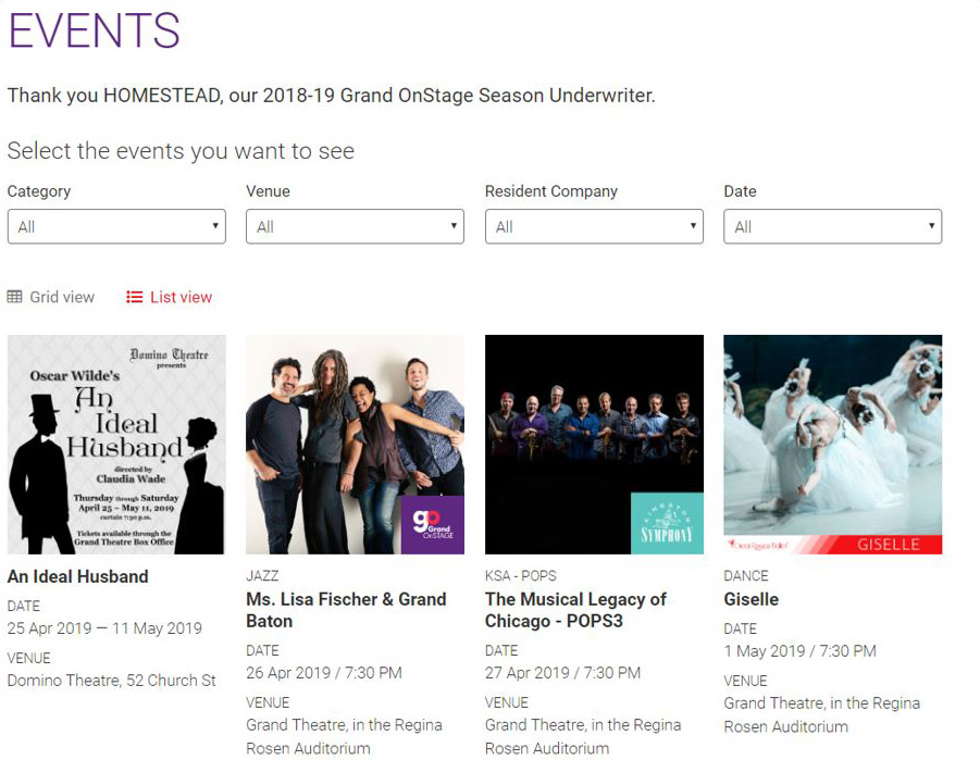 Select an Event