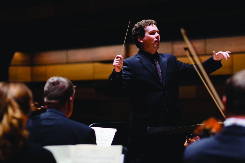 Conductor in mid stroke