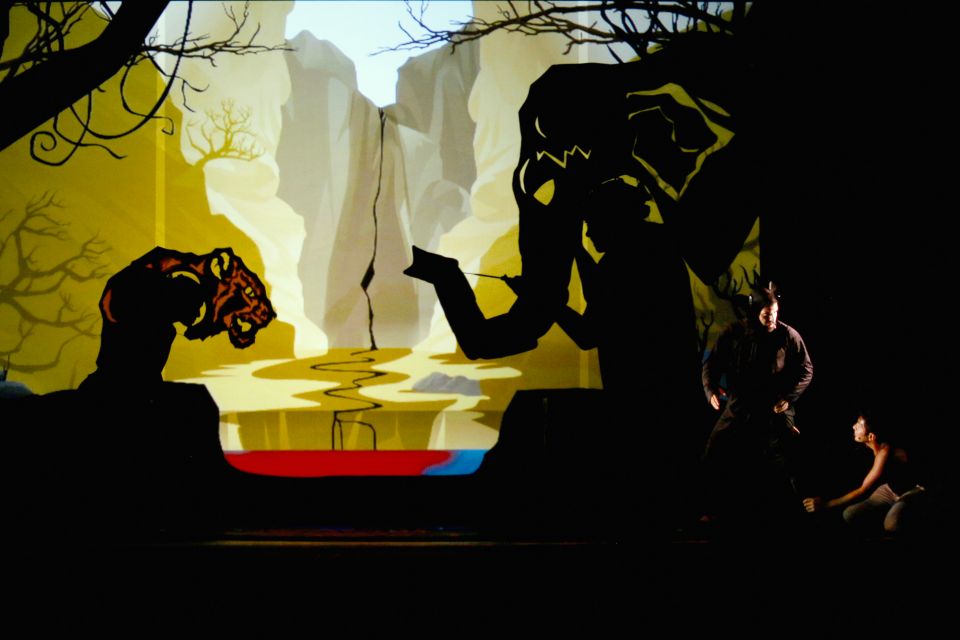 Puppets of a monkey and elephant