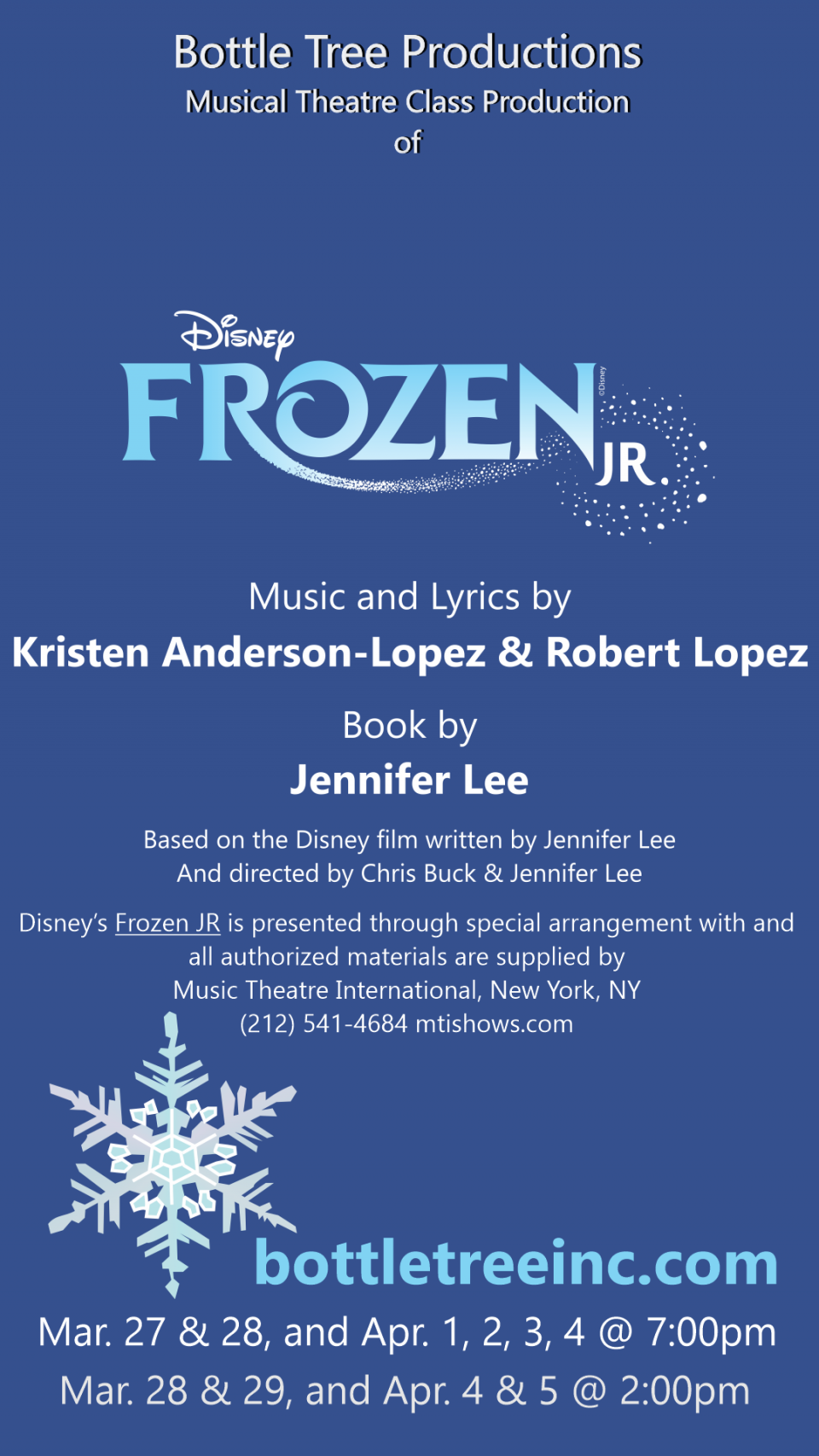Frozen JR Poster for Frozen Jr