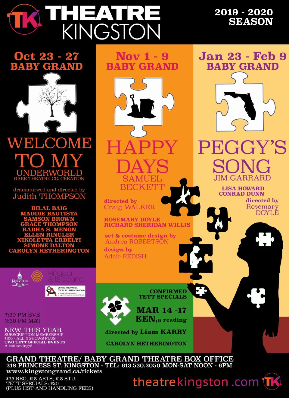 Theatre Kingston Subscription Membership Poster of Theatre Kingston's season