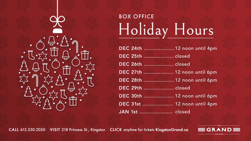 Holiday Box Office Hours