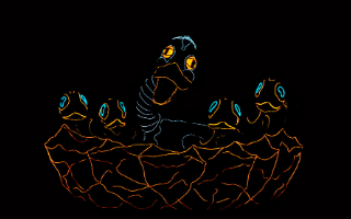 Lightwire Theater's illuminated puppet of a duck sitting on a nest