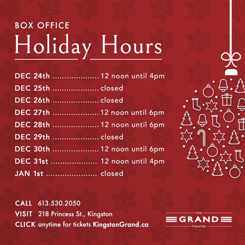 Holiday Box Office Hours