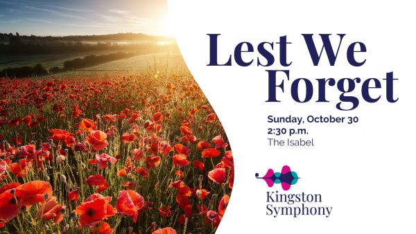 flanders field of poppies on the left side, Lest We Forget in purple text on the right