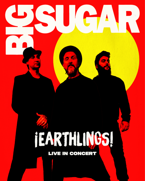 Big Sugar in black on a red background with a yellow circle similar to a sun