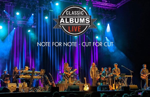Classic Albums Live on stage with their logu super imposed