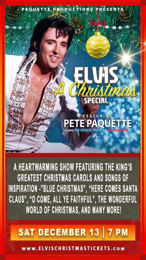 poster with Pete Paquette dressed as Elvis