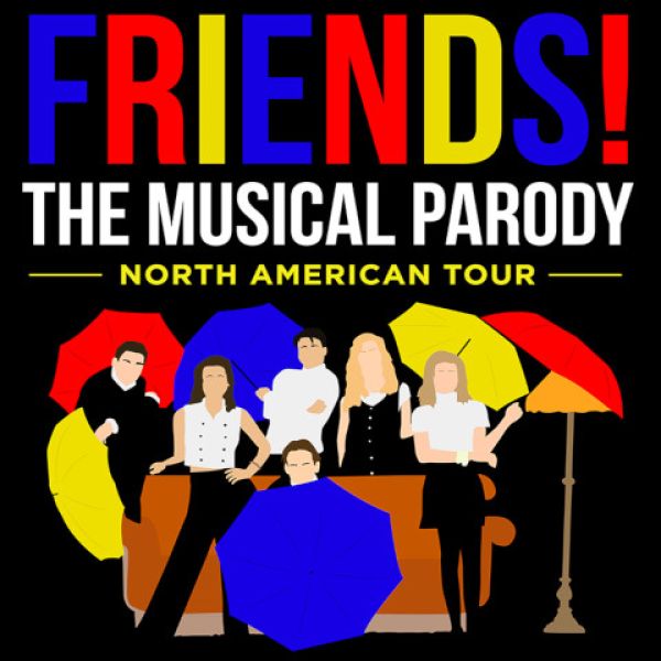 Comic of the show "Friends" characters in primary colours