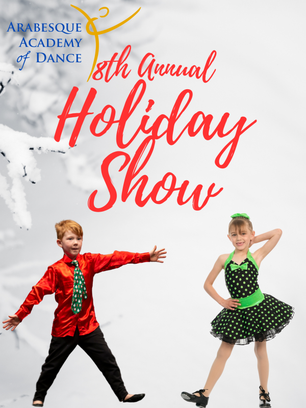 dancers dressed as elves on a snowy background