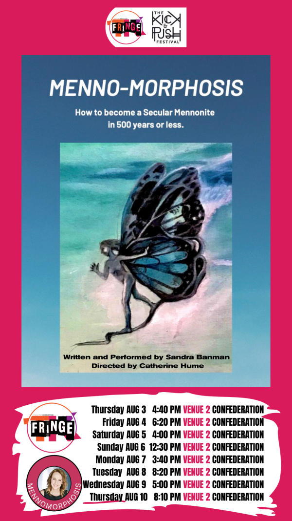 Poster showing times of event in Confederation Hotel