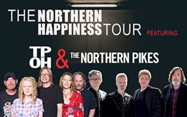 both groups of performers in front of a black background