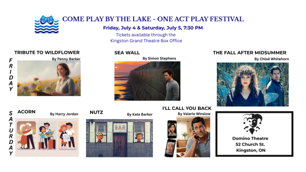 a horizontal poster with each play listed with a graphic
