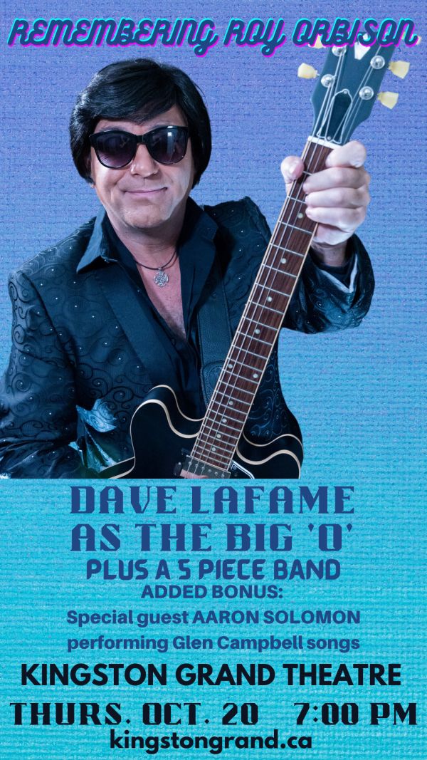 Remembering Roy Orbison performer Dave dressed as Roy Orbison with a guitar