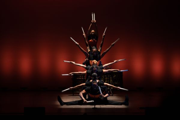 Dancers performing Step Afrika! on stage