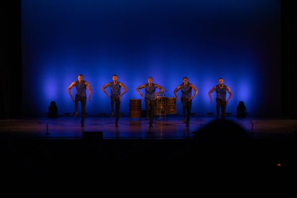 Dancers performing Step Afrika! on stage