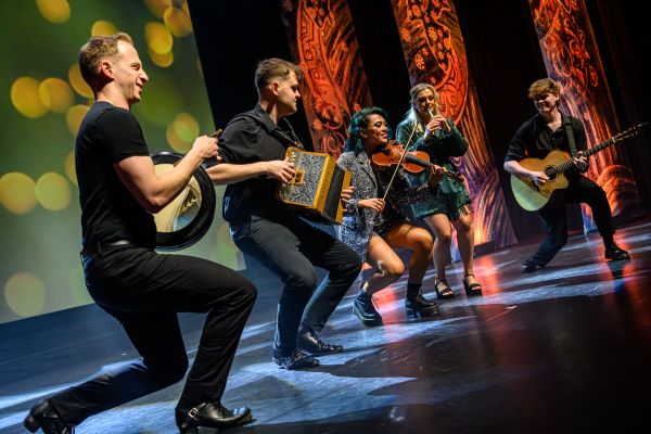 Members of the National Dance Company of Ireland performing on stage