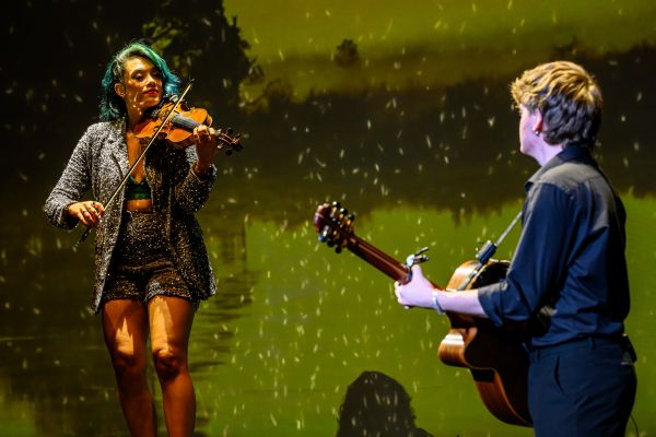 Members of the National Dance Company of Ireland performing on stage