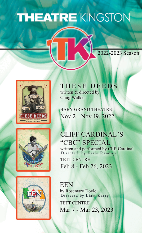 Theatre Kingston season listing of their three different shows