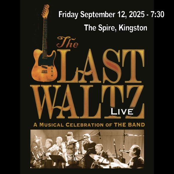 black background with a guitar and the words The Last Waltz