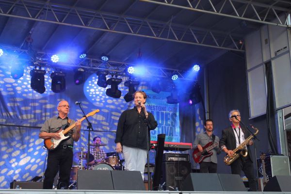 Kim Pollard Band on stageat Limestone City Blue Festival