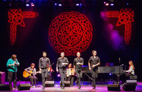 Cherish The Ladies, photo credit to David Knight An image of a stage performance with dancers and musicians